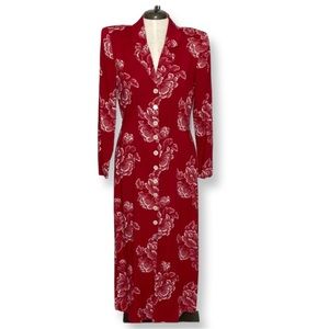 Vintage Newport News Midi Dress Red White 12 medium